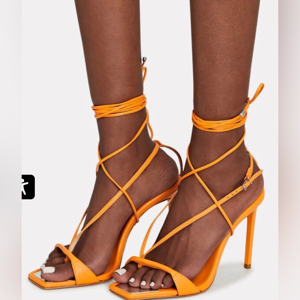 Schutz Orange Strappy Heel NWT